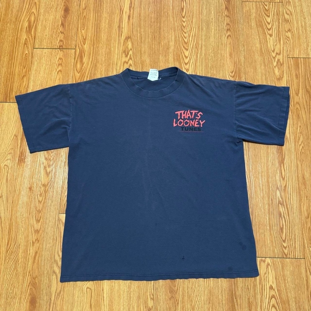 Vintage Looney Tunes Men's Shirt Baseball 90s Blue Wild Oats Size XL